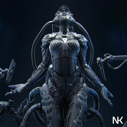 Project Eve | Sci-fi Female Cyborg Android Collectible Miniature Statue | 75mm / 140mm | by Nerikson