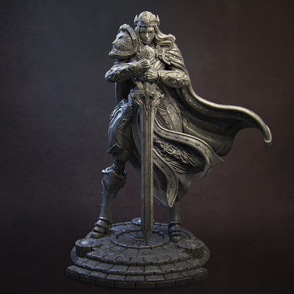 Alina, Paladin of the Dawn | DnD Female Knight Warrior Collectible Miniature | 32mm / 75mm | by Nerikson