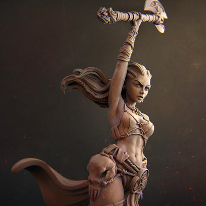 Sia | DnD Female Elf Barbarian Warrior Monstergirl Collectible Miniature | 32mm / 75mm | by Nerikson