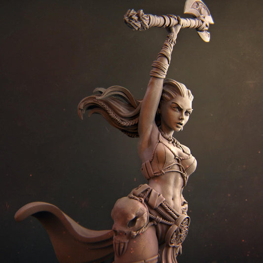 Sia | DnD Female Elf Barbarian Warrior Monstergirl Collectible Miniature | 32mm / 75mm | by Nerikson