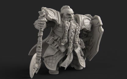 Dwarf Fighter | DnD Dwarf Knight Collectible Miniature | 32mm / 75mm | by Nerikson