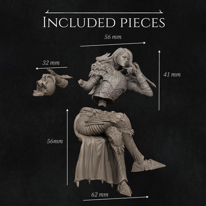 Aleehra the Dragon Knight Diorama | Fantasy Female Paladin Collectible Resin Diorama | by Nerikson