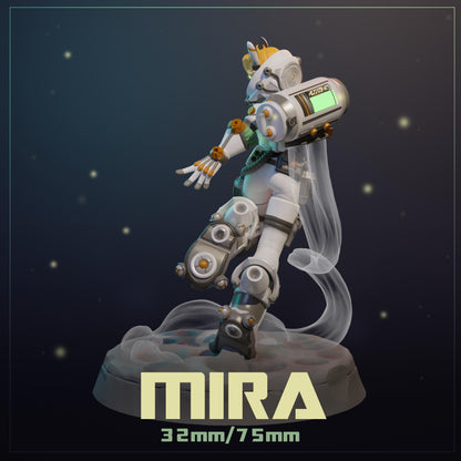 Mira | Female Retro Astronaut Collectible Pin-up Miniature | 32mm / 75mm | by Dungeons & Maidens
