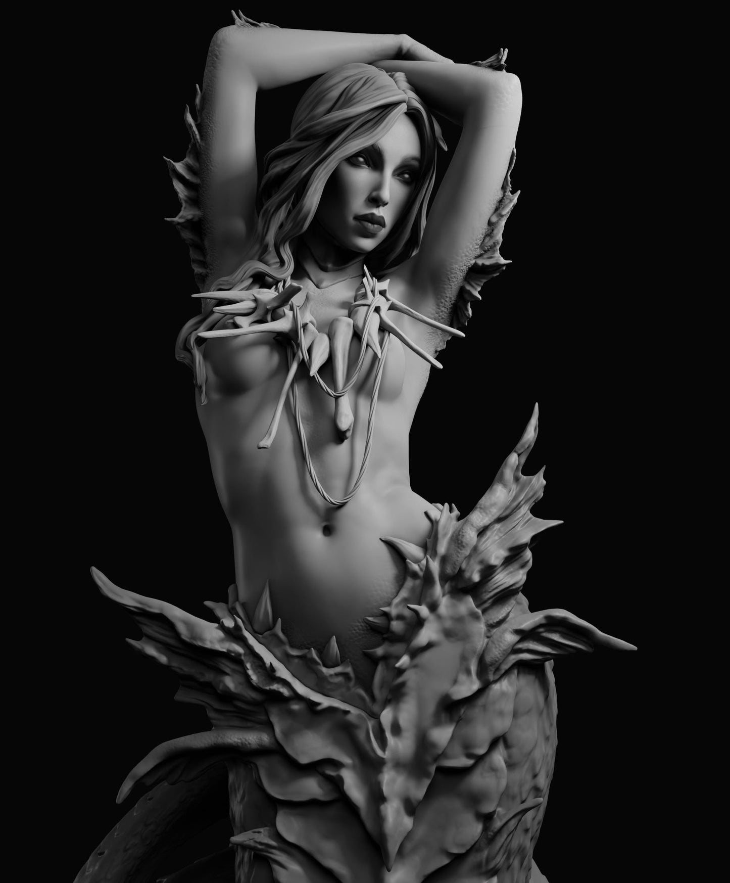 Naga | Female Mermaid Scylla Monster Girl Collectible Miniature Statue | by Arxila