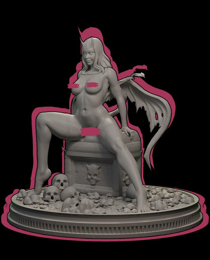 Wings of Hell - Red | Female Fantasy Demon succubus Collectible Resin Pin-up Miniature Statue | by Post Prints
