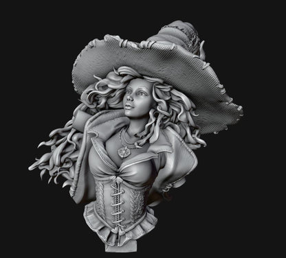 Beatrix of the Pumpkin Witch Bust | Collectible Resin Miniature Statue | by Solgood Forge