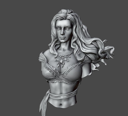 Paivi the Red Bust | Collectible Resin Miniature Statue | by Solgood Forge
