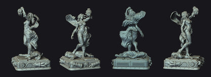 Nenia Rising | DnD Fantasy Female Bride of Frankenstein Collectible Miniature | 54mm / 75mm | by RoninArtsWorkshop