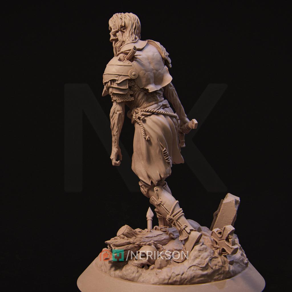 Skeleton Warrior | DnD Undead Bone Knight Collectible Monster Miniature | 35mm / 75mm | by Nerikson