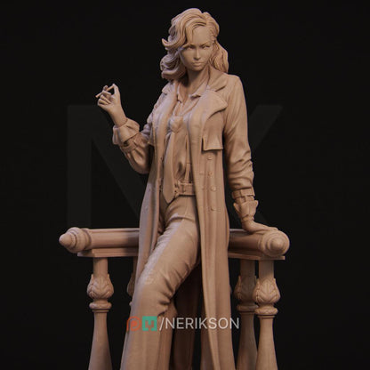 Laura the Detective | Female Noir Lovecraftian Collectible Miniature Statue | 75mm / 140mm | by Nerikson