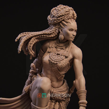 Elzebe the Warrior Queen | Female Fantasy Warrior Fighter Collectible Miniature Statue | 75mm / 140mm | by Nerikson