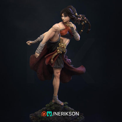 Jingwei the Monk | Female Fighter Collectible Miniature Statue | 75mm / 140mm | by Nerikson