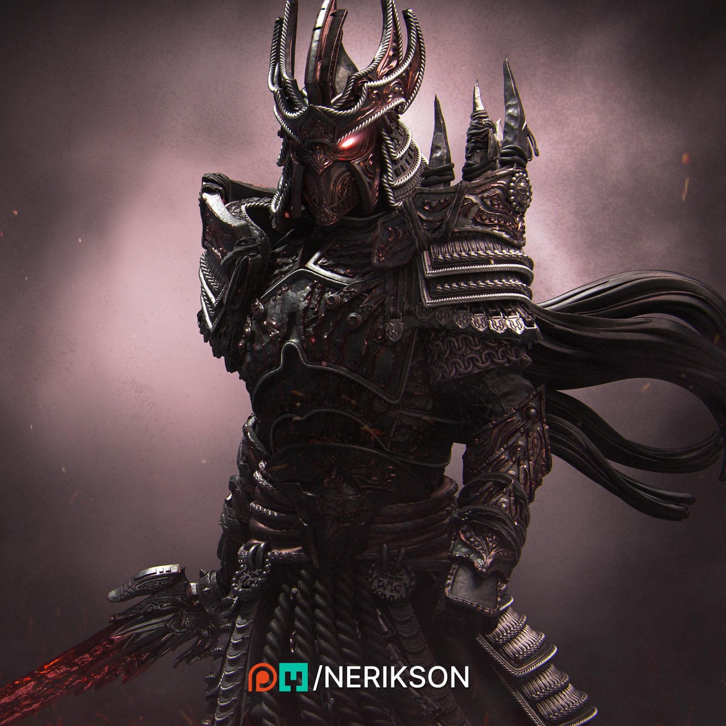 War | Fantasy Horseman Fighter Knight Collectible Miniature Statue | 75mm / 140mm | by Nerikson