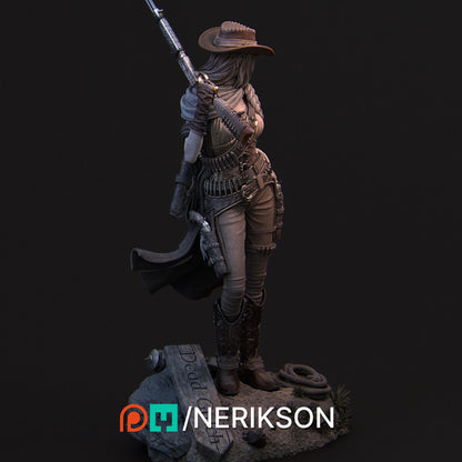 Jane the Gunslinger | Female Cowboy Western Collectible Miniature Statue | 75mm / 140mm | by Nerikson