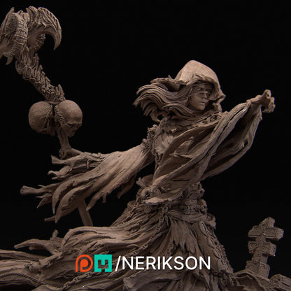 The Grim Reaper | Female Undead Lich Witch Collectible Miniature Statue | 75mm / 140mm | by Nerikson