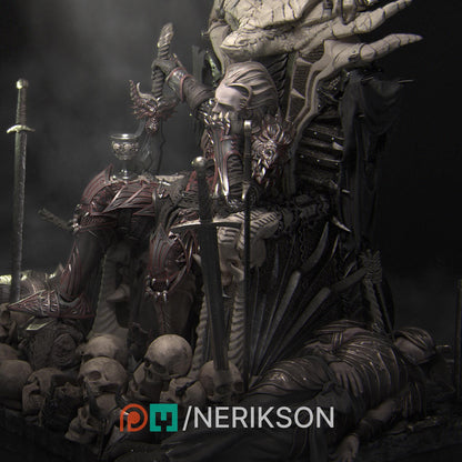 Reving the Dragon Knight Diorama | DnD Undead Knight Collectible Miniature Statue | 75mm / 140mm | by Nerikson