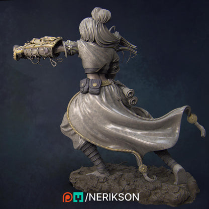 Kazue, the Dragon Girl | DnD Female Monk Warrior Collectible Miniature Statue | 75mm / 140mm | by Nerikson