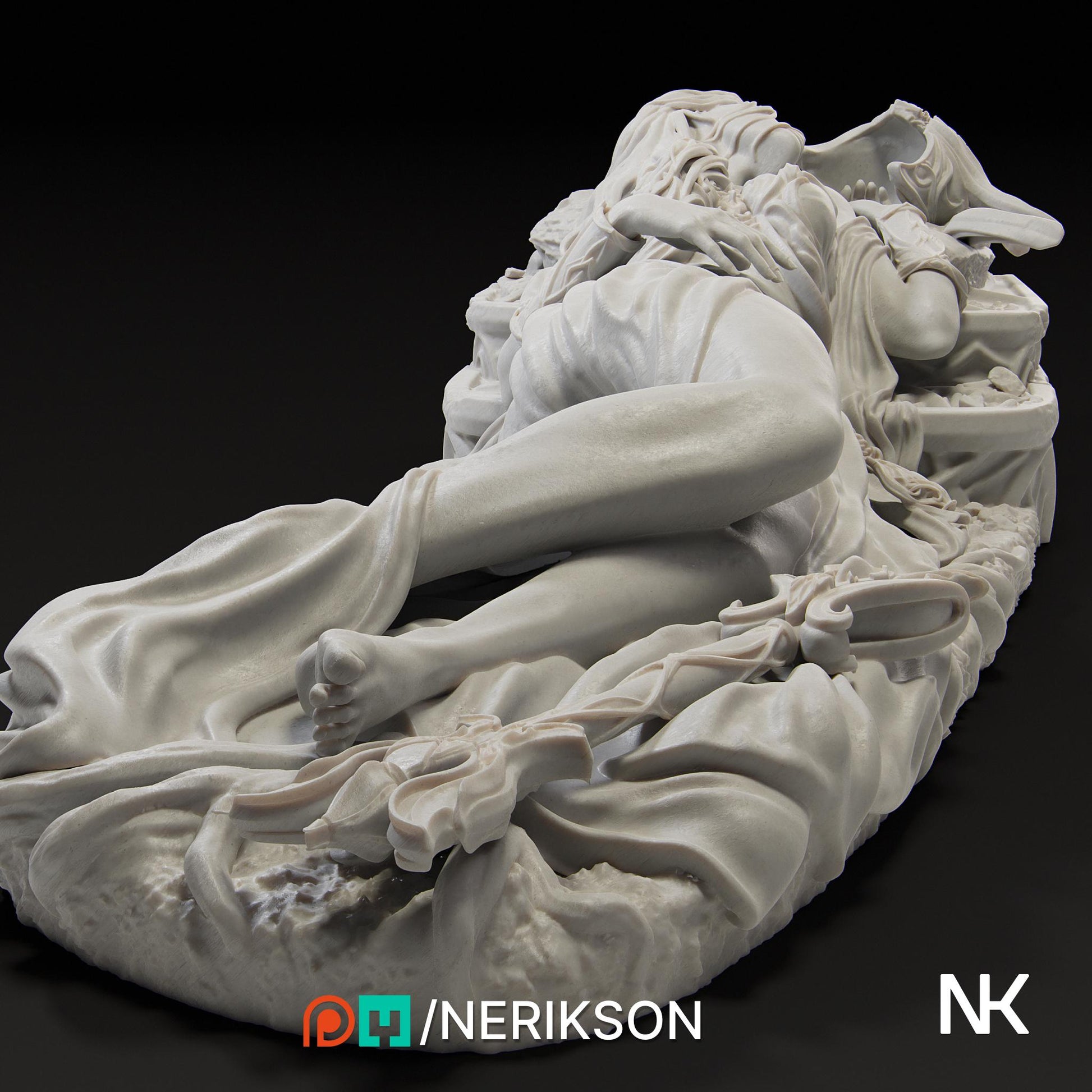 Light's End | DnD Female Cleric Collectible Diorama Statue | 75mm / 140mm | by Nerikson