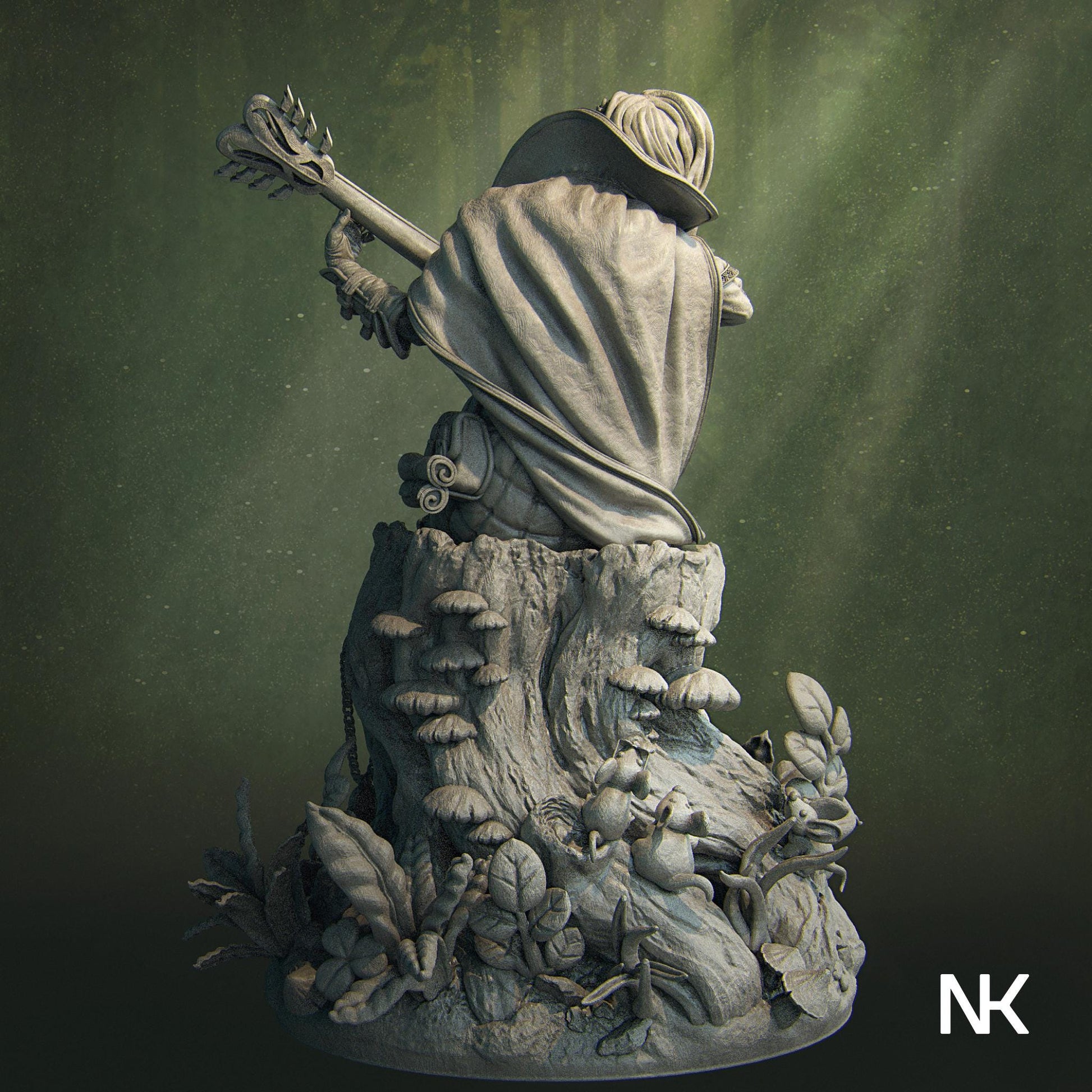 Lisa the Bard | DnD Female Musician Collectible Miniature Statue | 75mm / 140mm | by Nerikson