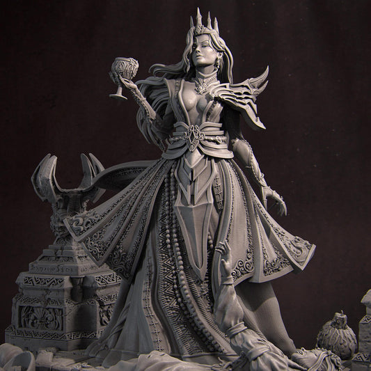 Youth Eternal | DnD Female Vampire Noble Collectible Miniature Statue | 75mm / 140mm | by Nerikson