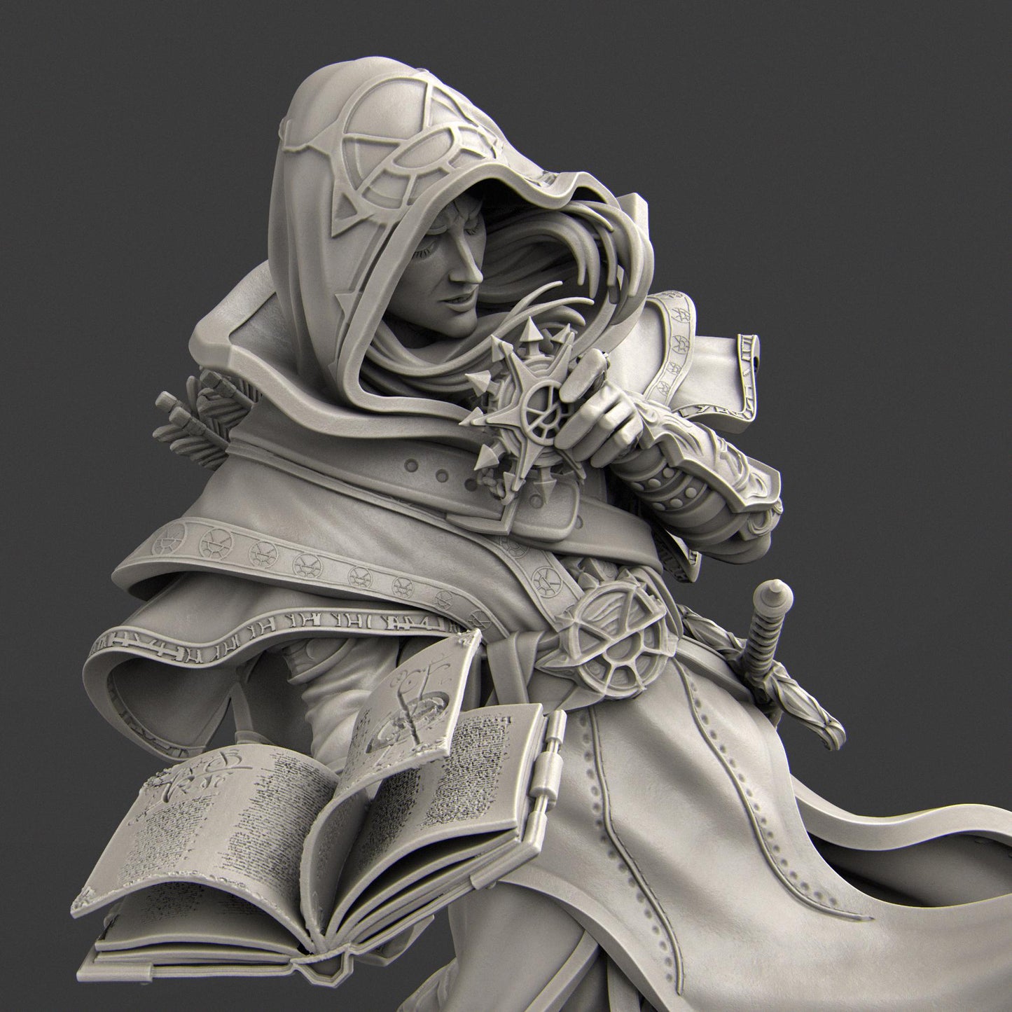 Elf Priest | DnD Collectible Cleric Wizard Tabletop Statue | 35mm / 75mm | by Nerikson