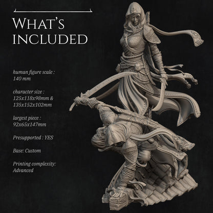 The Unseen Blades | Fantasy Assassin Thief Collectible Resin Diorama | by Nerikson