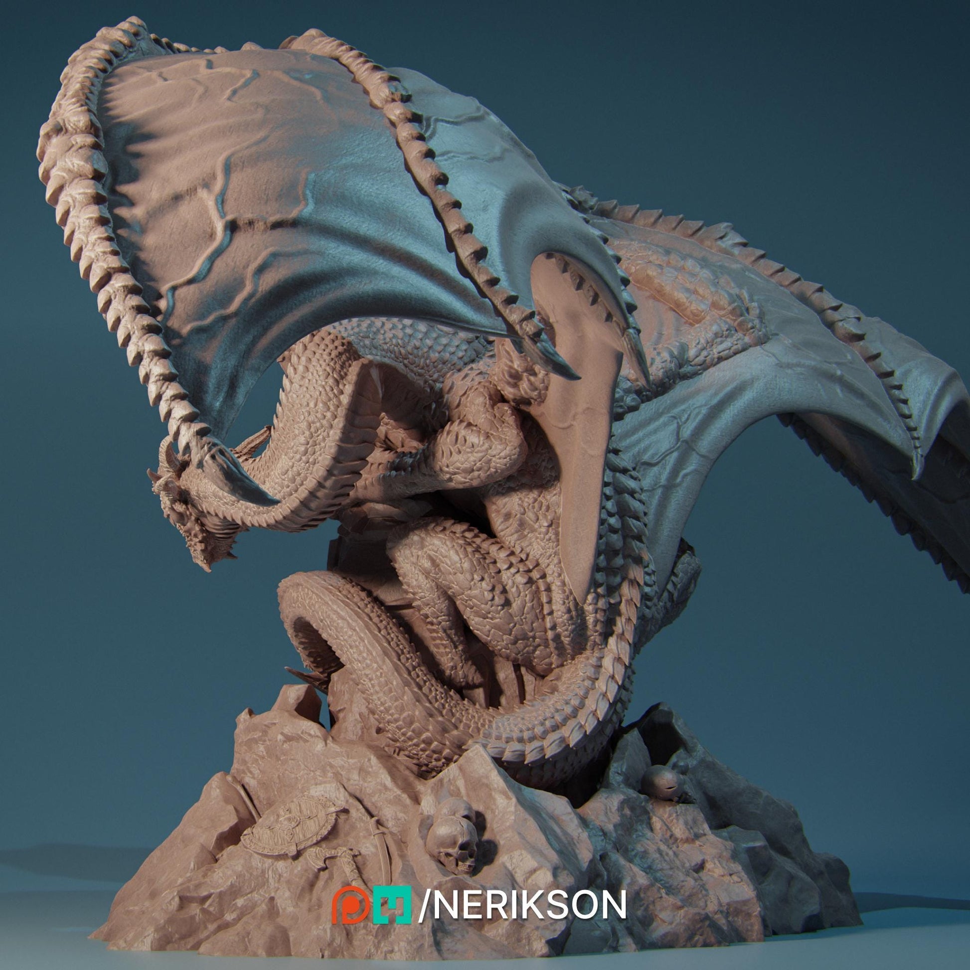 Zmei, the Three-headed Dragon | Fantasy Large Collectible Resin Dragon Miniature Garage Kit | by Nerikson