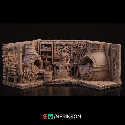 Lara the Blacksmith Diorama | Fantasy Female Collectible Resin Diorama | by Nerikson