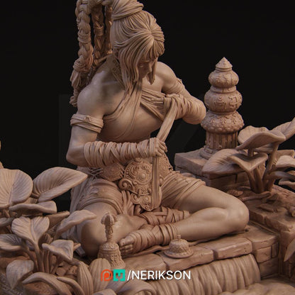 Not Over Yet Diorama | Fantasy Female Collectible Resin Diorama | by Nerikson