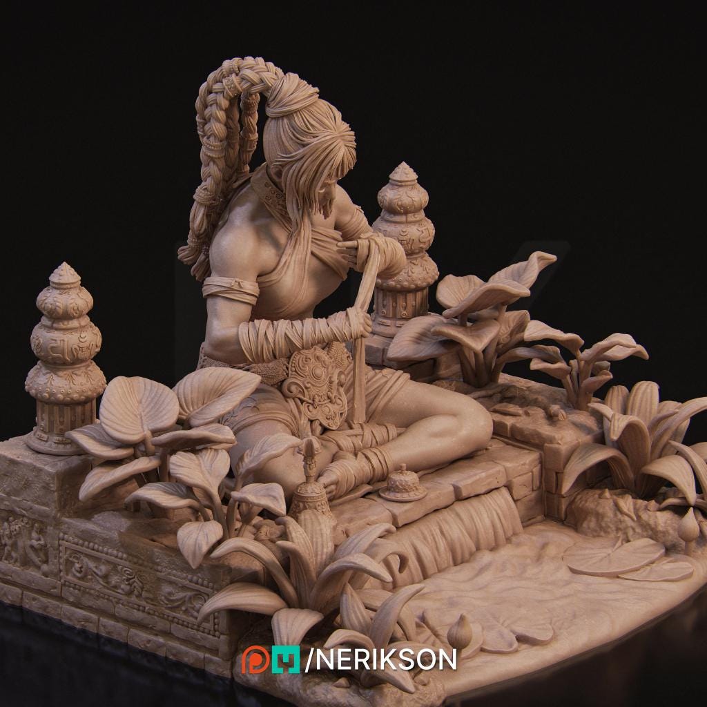 Not Over Yet Diorama | Fantasy Female Collectible Resin Diorama | by Nerikson