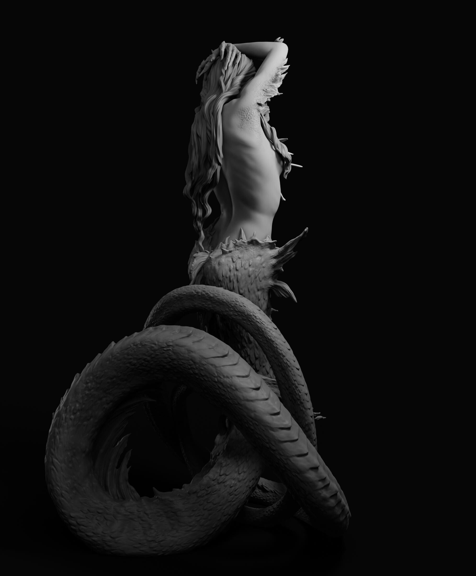 Naga | Female Mermaid Scylla Monster Girl Collectible Miniature Statue | by Arxila