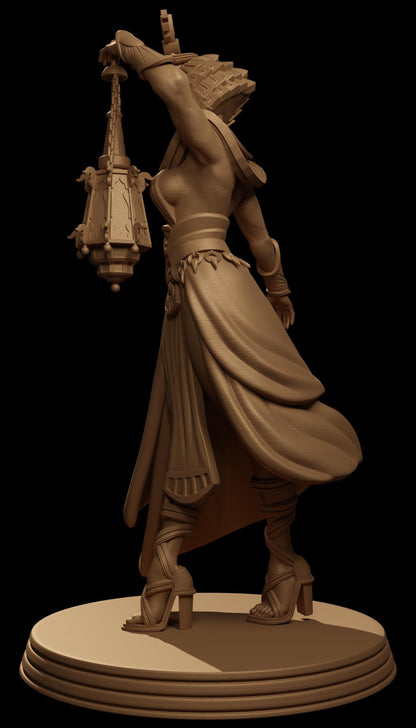 Rousa, the Wizard Pathfinder | DnD Female Human Warlock Witch Egyptian Collectible Tabletop Miniature | 32mm / 75mm | by Jugglers Miniatures
