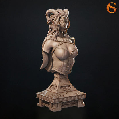 Kerata the Tiefling Thief Bust | Collectible Resin Miniature Statue | by Solgood Forge