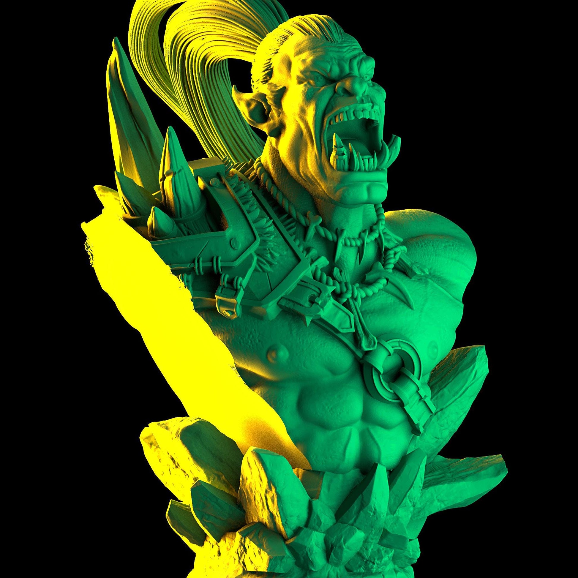 Gnadug Bonebreaker | Orc Barbarian Worrior DnD Resin Miniature | 32mm / 75mm | by Brayan Nafarrate